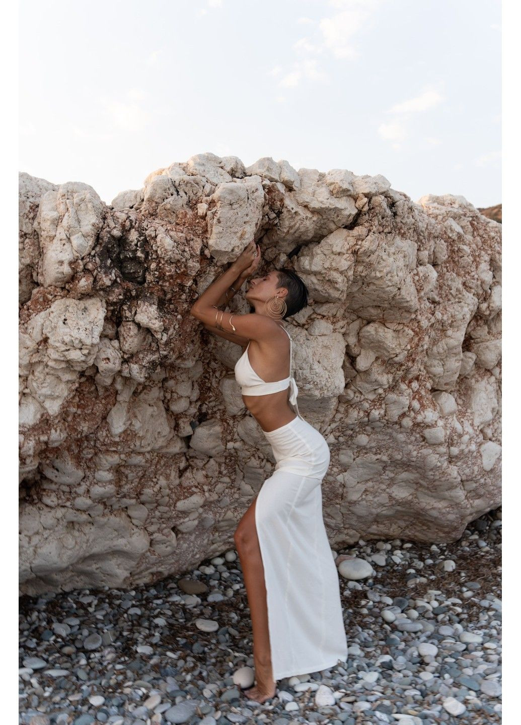 Юбка женская макси на лето лен CUBA молочная Handy Wear (298050964)