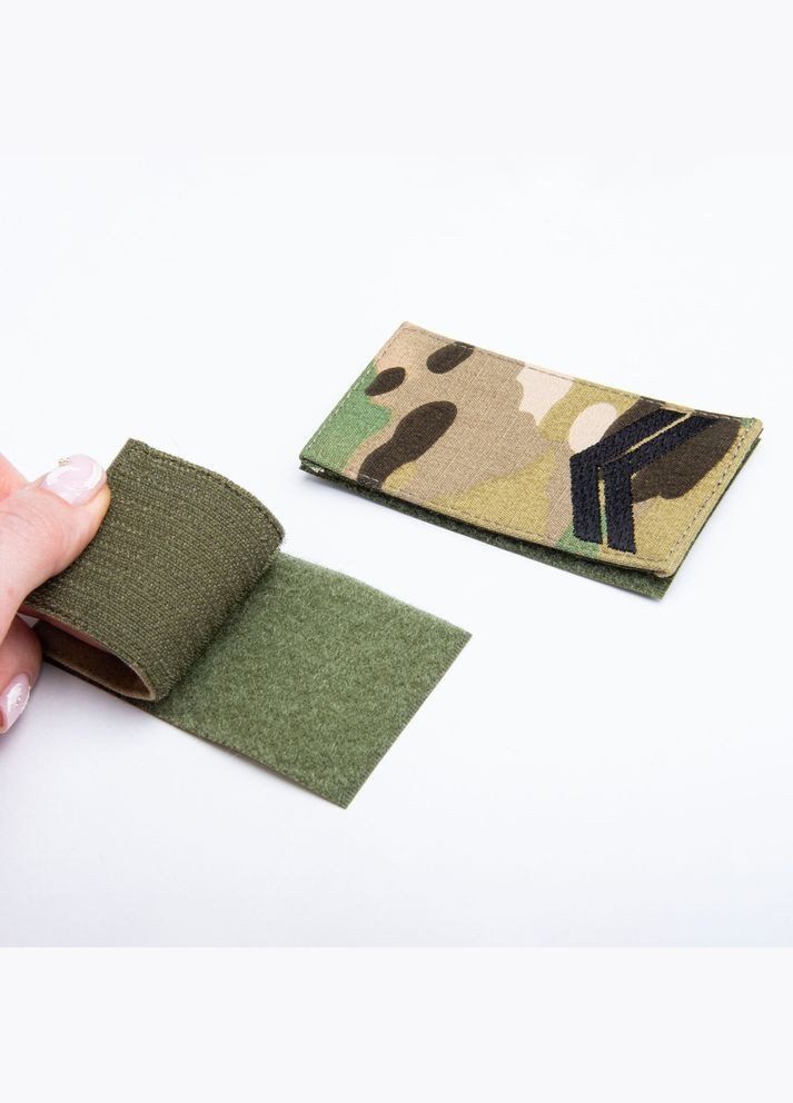 Набір шевронів 2 шт. з липучкою Звання ВСУ Капрал 5х10 см, вишитий патч шеврон мультикам IDEIA (329726861)