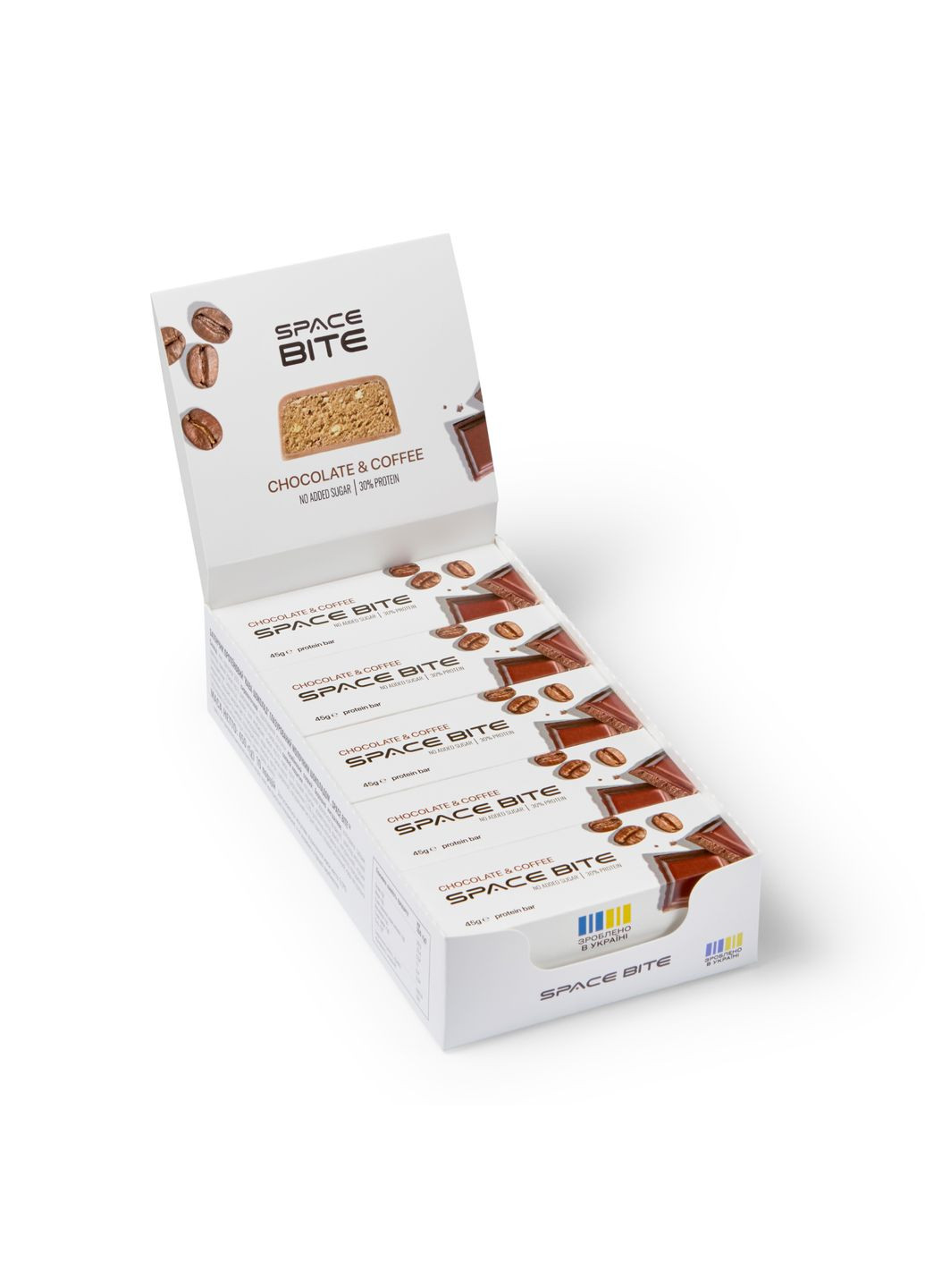 Протеїновий батончик Space Bite шоколадний кава 10x45г без цукру для перекусу Spacefood (368653127)