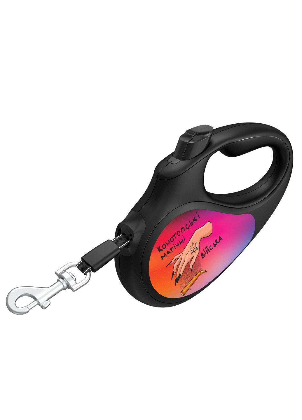 Повідець-рулетка R-leash стрічковий малюнок "Конотопські війська" L 50 кг 5 м (2917400179718) WAUDOG (351479377)