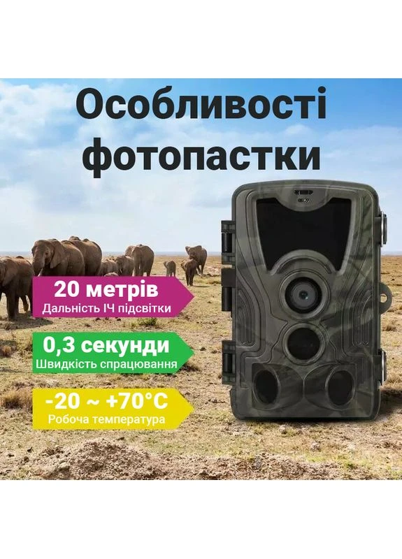 Фотоловушка, охотничья камера HC-801A, базовая, без модема Suntek (376267497)