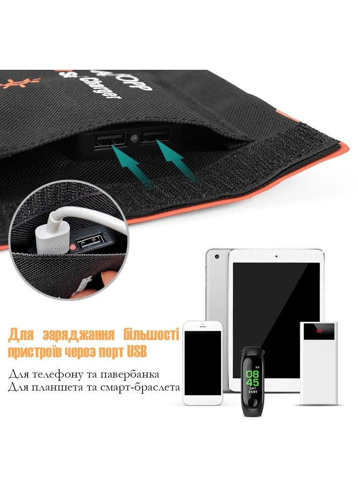 Сонячна панель Solar 21 Вт 2 USB Remzona (334293803)