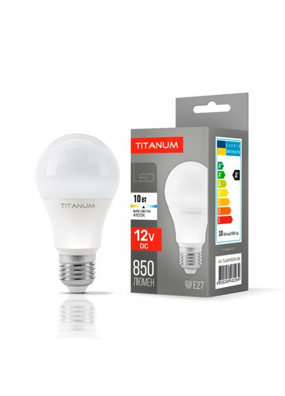 LED лампа TITANUM A60 12V 10W E27 4100K (TLA6010274-12V) Videx (370248727)