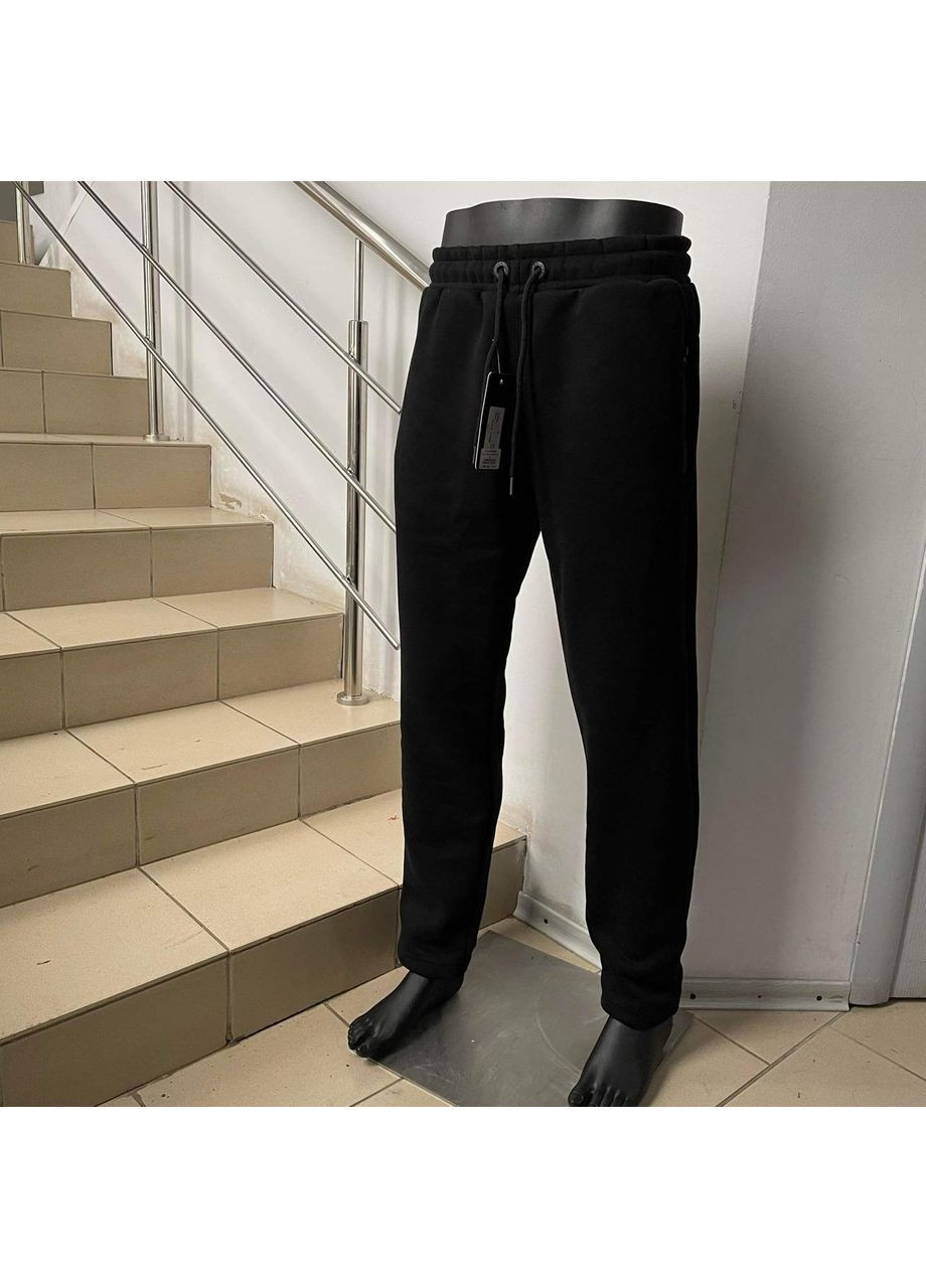 Брюки мужские спортивные прямые карманы флис 3XL черные Dias (369012346)