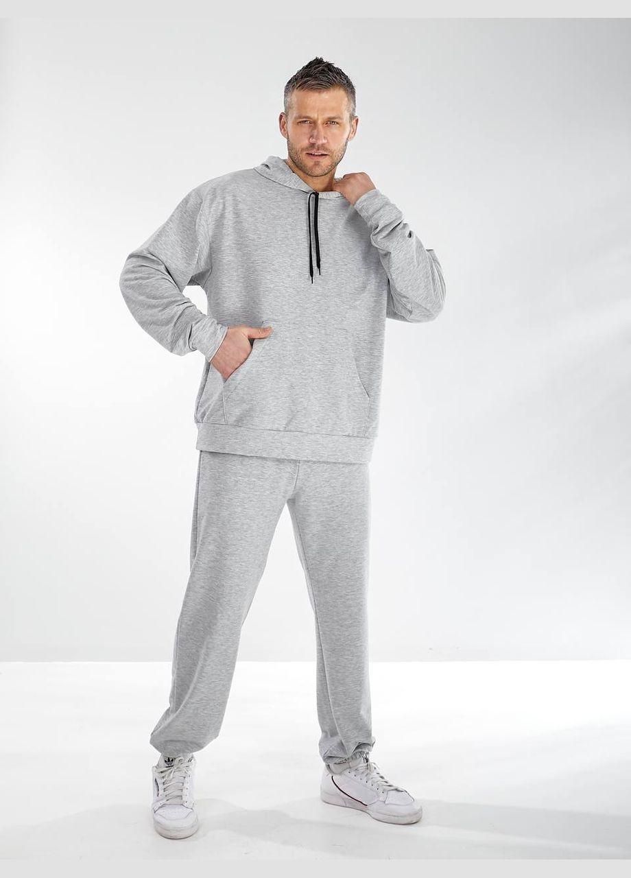 Серый демисезонный мужской костюм из двухнитки брючный Style Point