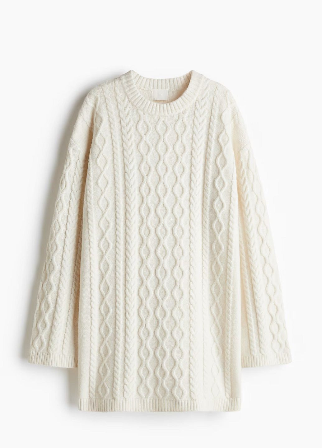 Молочное платье H&M однотонное