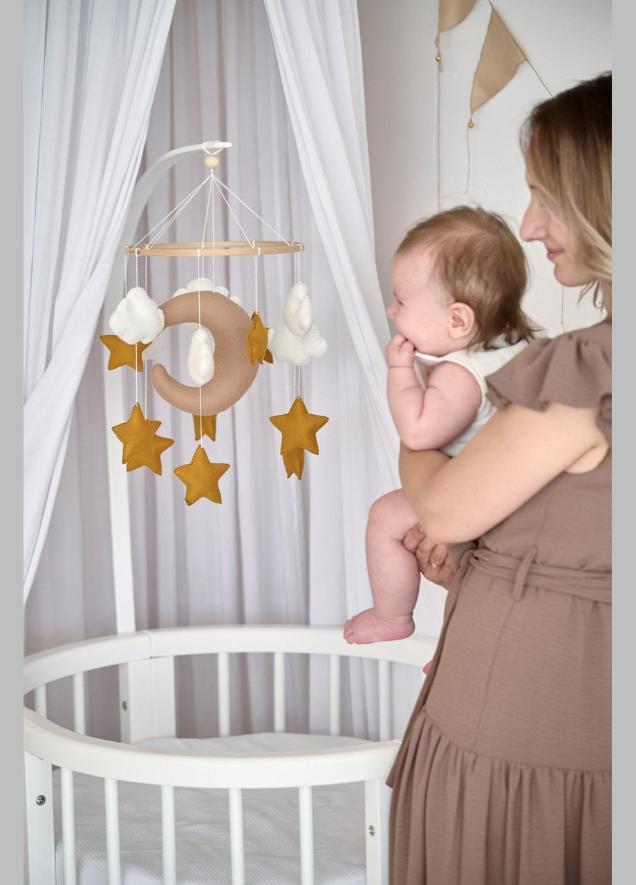 Детский музыкальный мобиль на кроватку для младенцев WooolyWool «Звездная ночь» с 35 мелодиями No Brand (342757927)