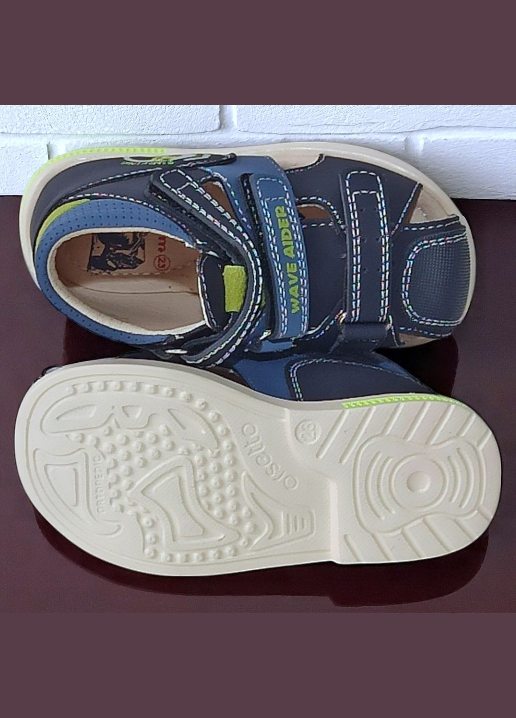 Синие спортивные, повседневные ортопедические закрытые босоножки сандалии на липучках для мальчика том м Tom.M на липучке