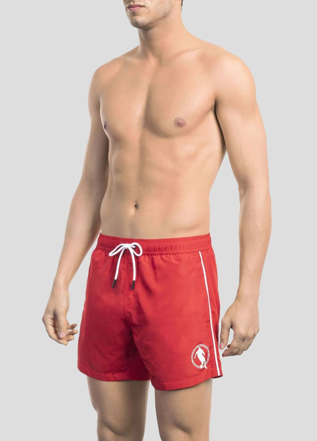 Красные пляжные шорты с лого Dirk Bikkembergs (292012587)