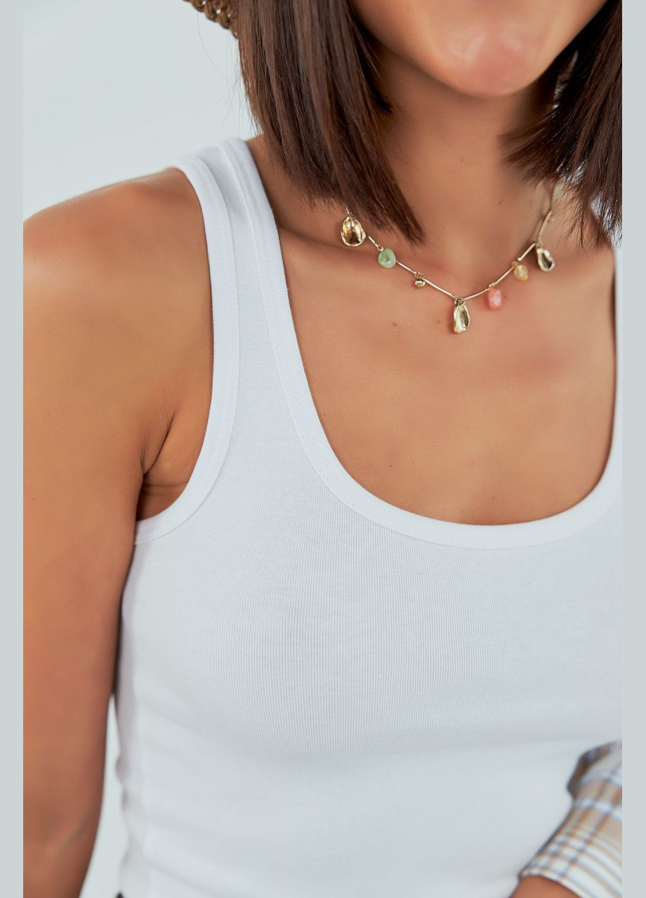 Трикотажна базова майка Lurex — 339433460