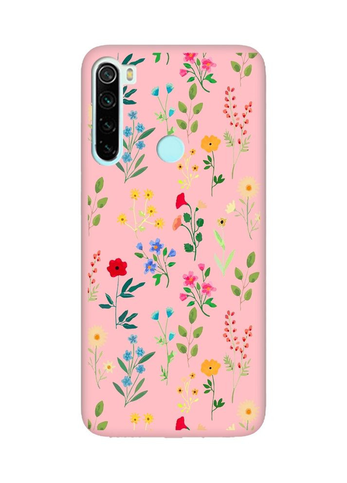 Матовий рожевий чохол на Xiaomi Redmi Note 8:: Квітковий фон (принт 269) Creative (359499434)
