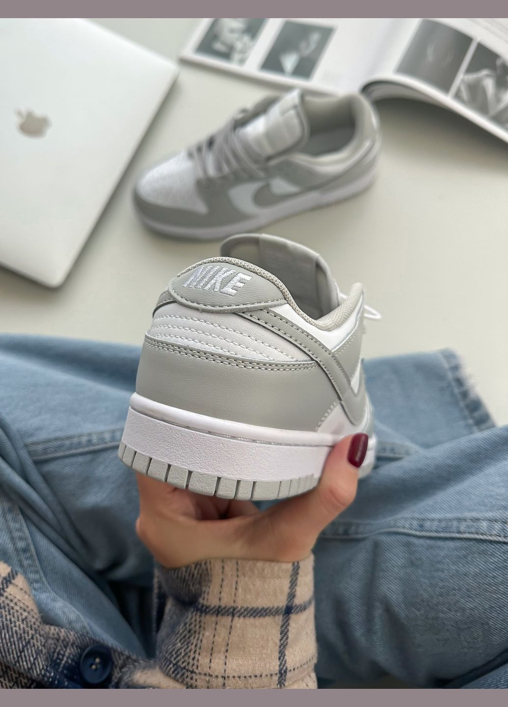 Кросівки жіночі і чоловічі Nike SB Dunk Low White Grey | Найк СБ Данк сірі No Brand сірі демісезони (347640463)