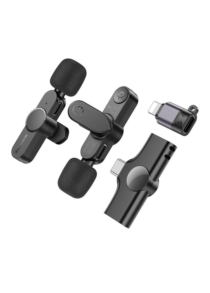 Микрофонпетличка BFK12 Trophy lavalier беспроводной цифровой микрофон(iP/Type-C) Black Borofone (316699560)