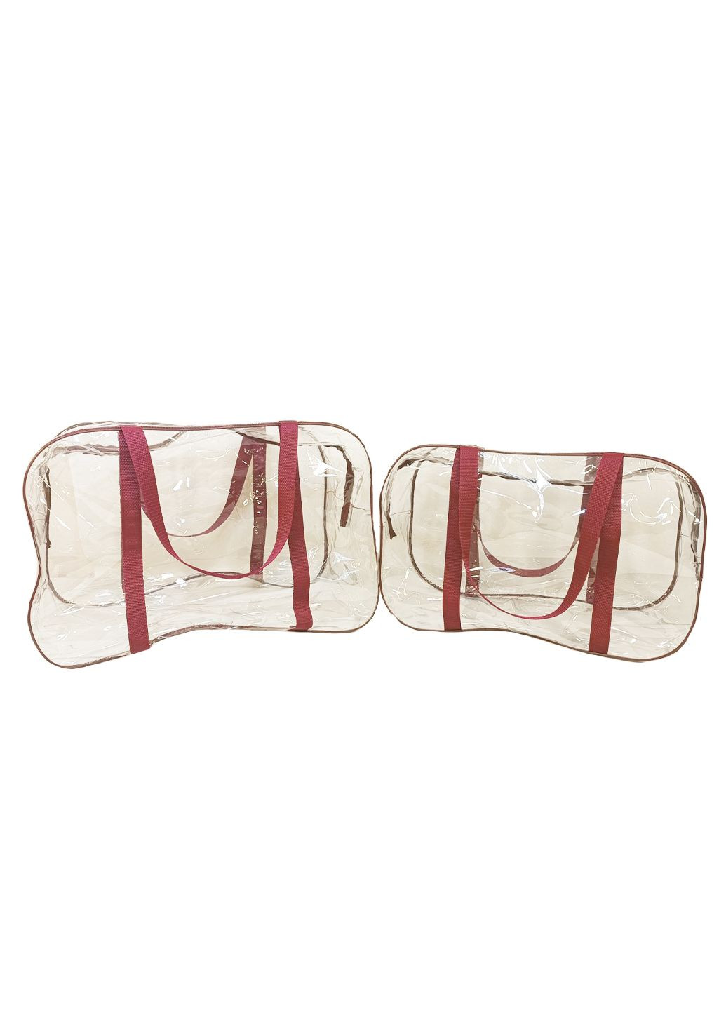 Набір із 3+1 прозорих сумок у пологовий Light бордовий + косметичка EcoNova (322644140)