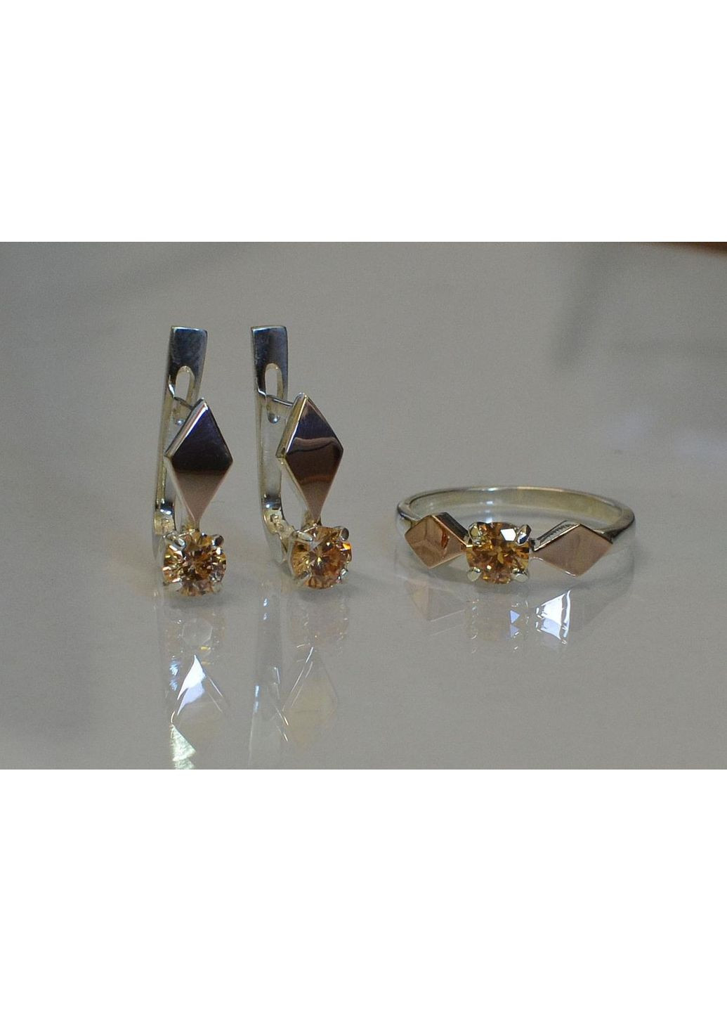 Серебряный набор с пластинами из золота Silver Style (367268435)