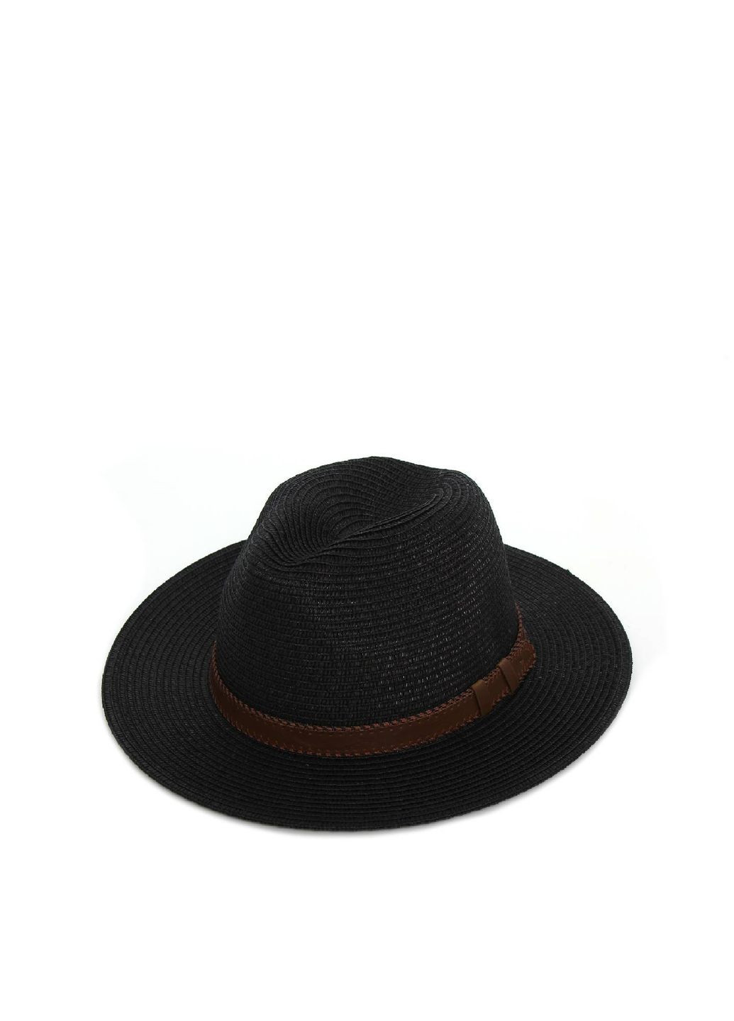 Шляпа федора мужская бумага черная BAY 376-053 LuckyLOOK 376-053м (289478379)