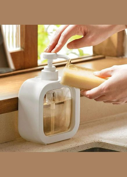 Прозорий диспенсер для мила пластиковий 300 мл Білий China (323158501)