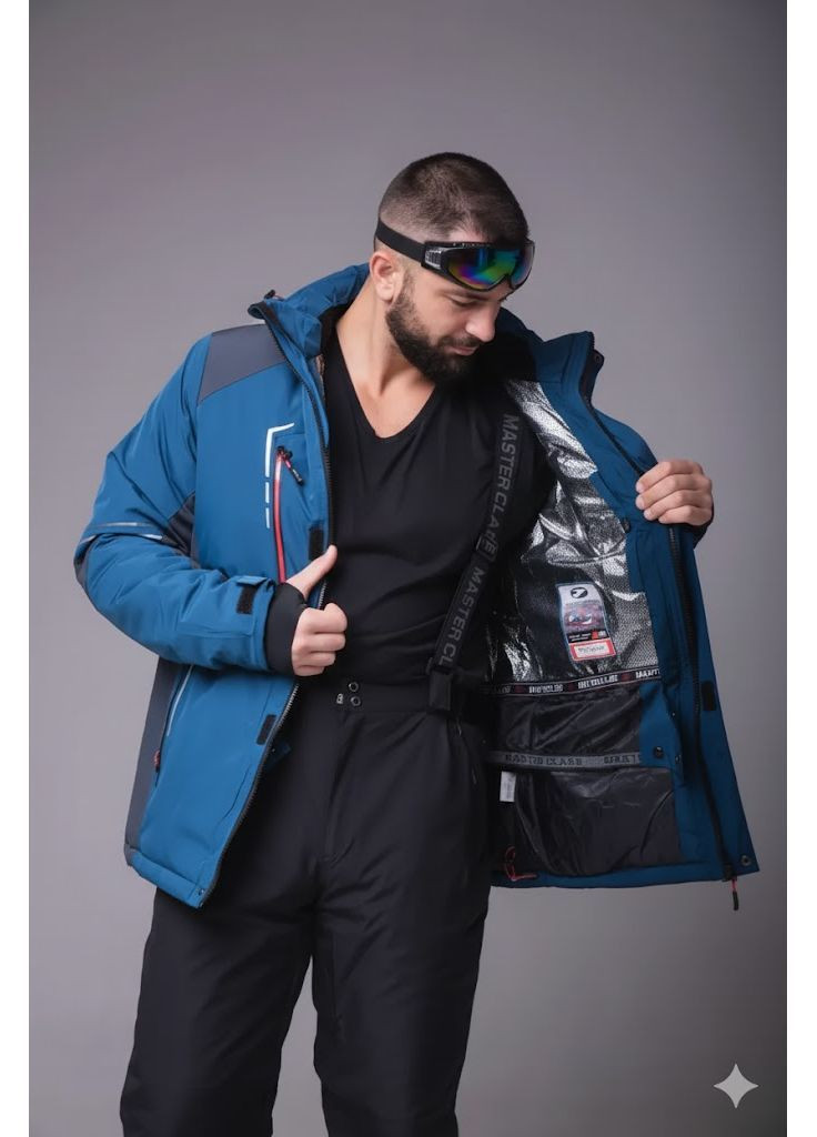 Мужская термокуртка больших размеров горнолыжная повседневная сноубордическая М2361 Master Class куртка лижна (366029617)