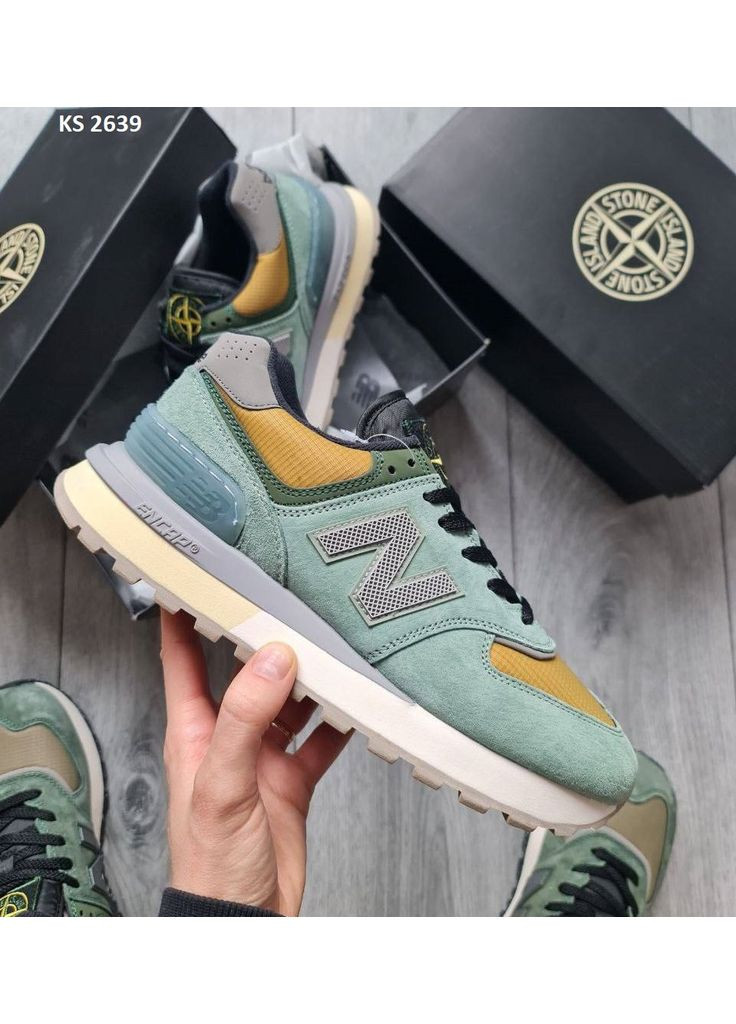 КРОССОВКИ ЖЕНСКИЕ NEW BALANCE 574 X STONE ISLAND LEGACY LIGHT GREEN НЬЮ БЕЛАНС 574 No Brand серые демисезоны (367168839)