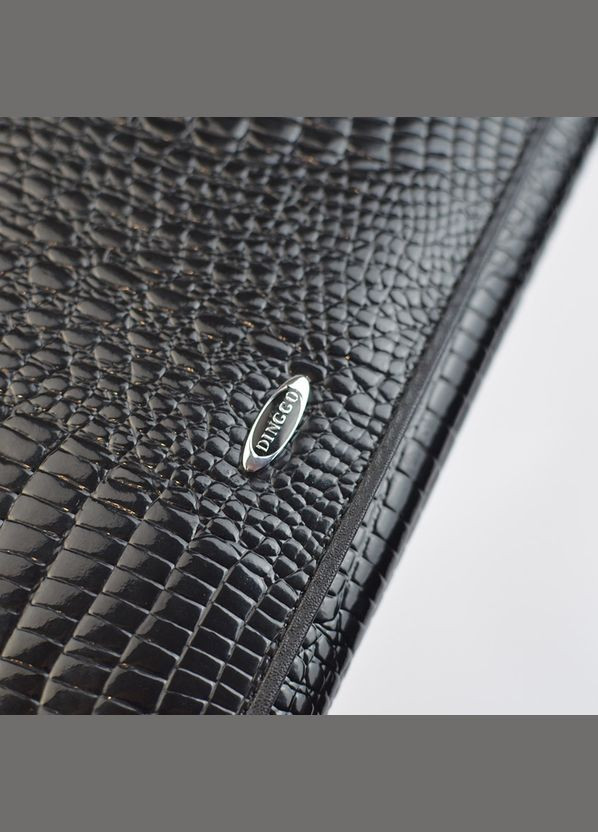 Черный женский кожаный лаковый классический кошелек на кнопке No Brand (333300284)