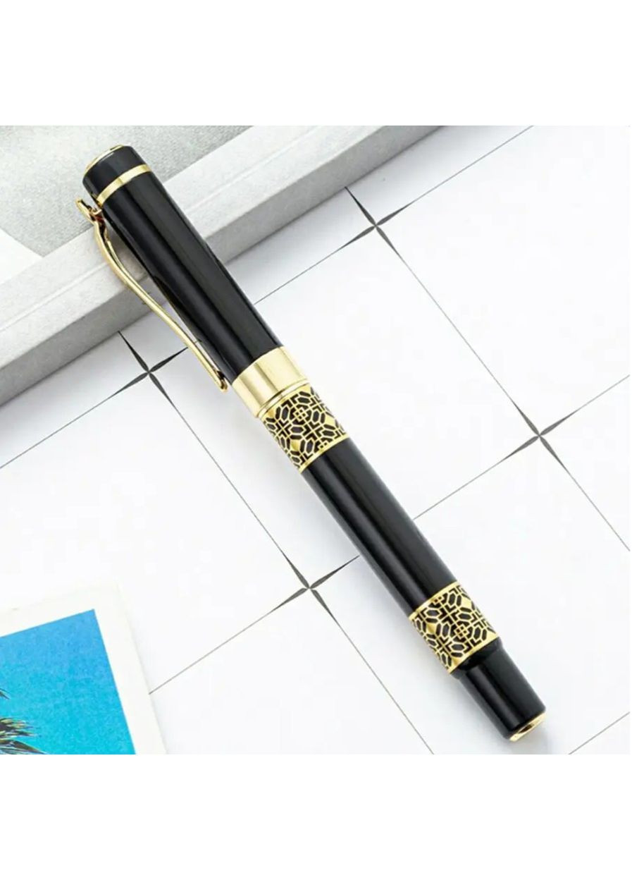 Перьевая ручка черная с узором Metal Fountain Pen 0.5 мм чернильная металлическая для каллиграфии офиса и школы No Brand (362682298)