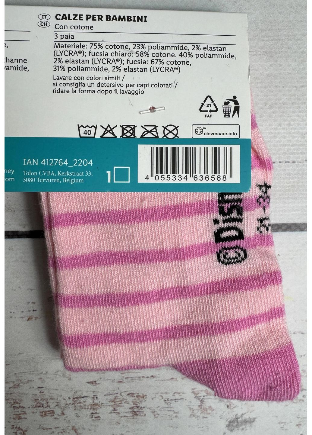 Носки (набор) детские для девочки Розовый (21/100) Disney (354822819)