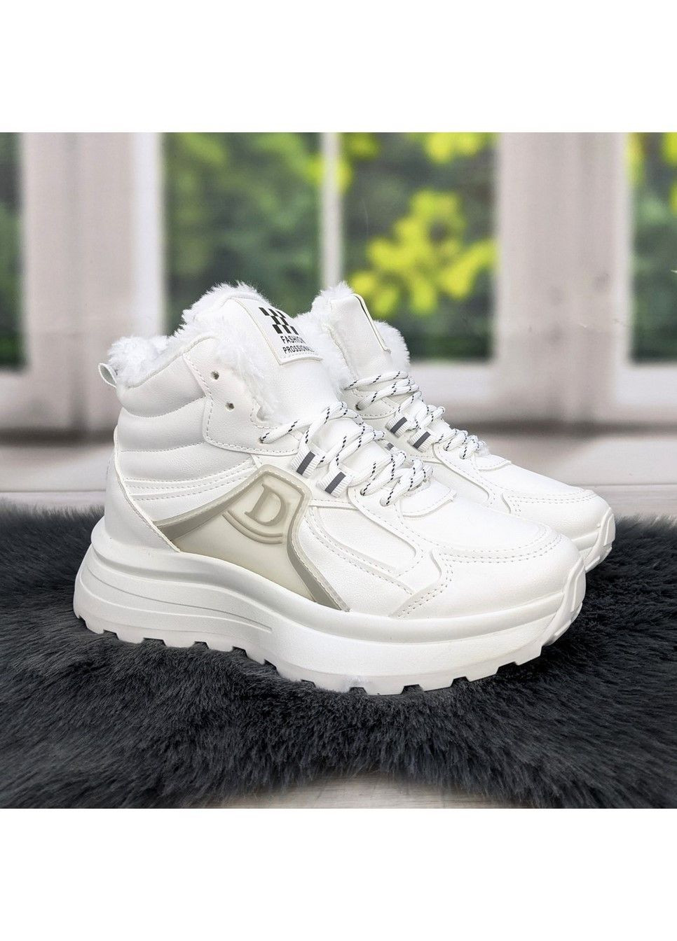 Зимние ботинки женские зимние спортивного типа Yimeili из искусственной кожи