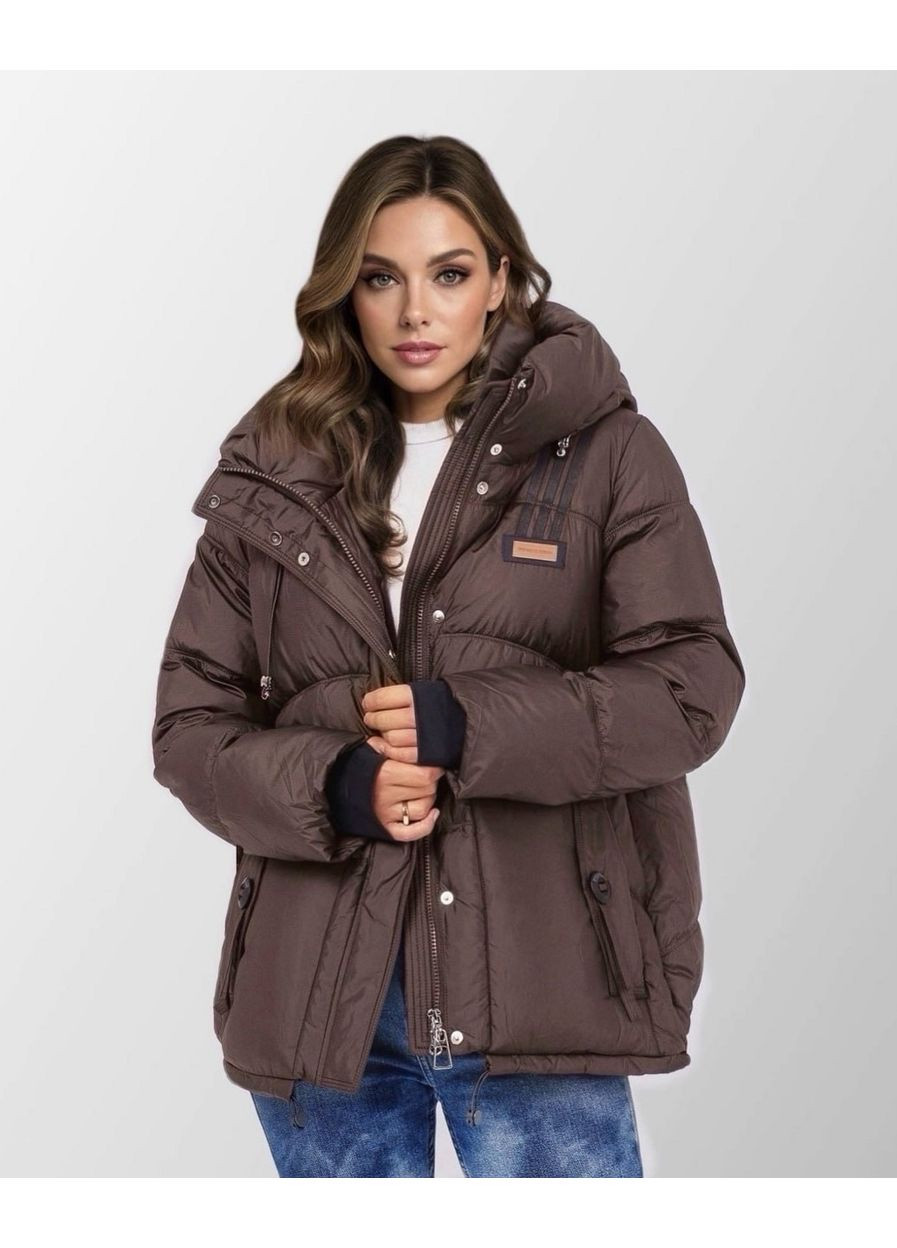 Кофейная зимняя куртка зимняя короткая max alex Fodarlloy