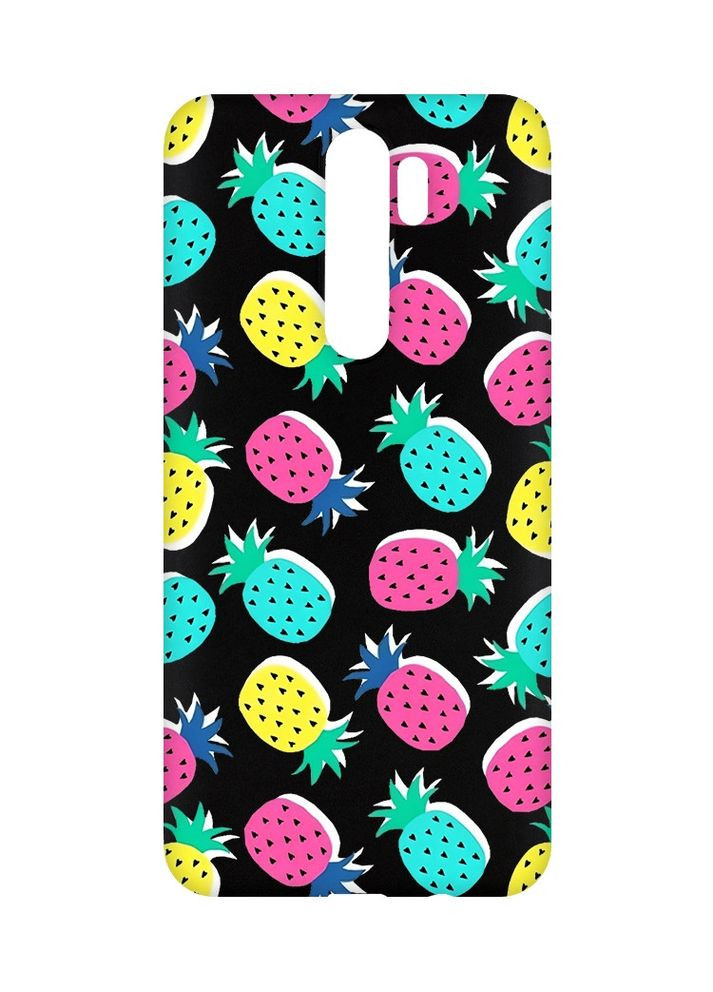 Матовий чорний чохол на Xiaomi Redmi Note 8 Pro:: Різнокольорові ананаси (принт 346) Creative (360657640)