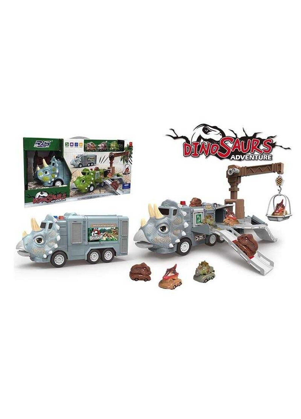 Парковка Динозавр с подъемным краном и подсветкой No Brand (305823431)