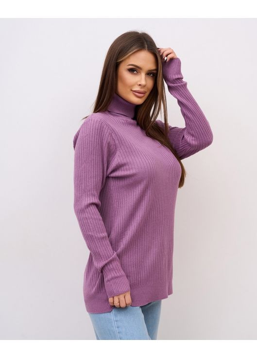 Сливовий демісезонний кашеміровий гольф у рубчик Magnet