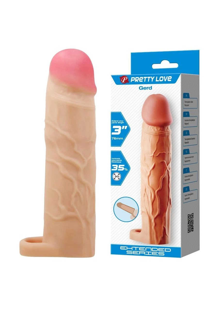Насадка презерватив Gerd 3"( 76 mm) Extended Series, BI-026258 Pretty Love (383076883)