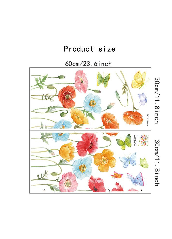 Виниловые наклейки Полевые цветы маки (лист 60 х 60 см) Б201-3 No Brand (302242525)