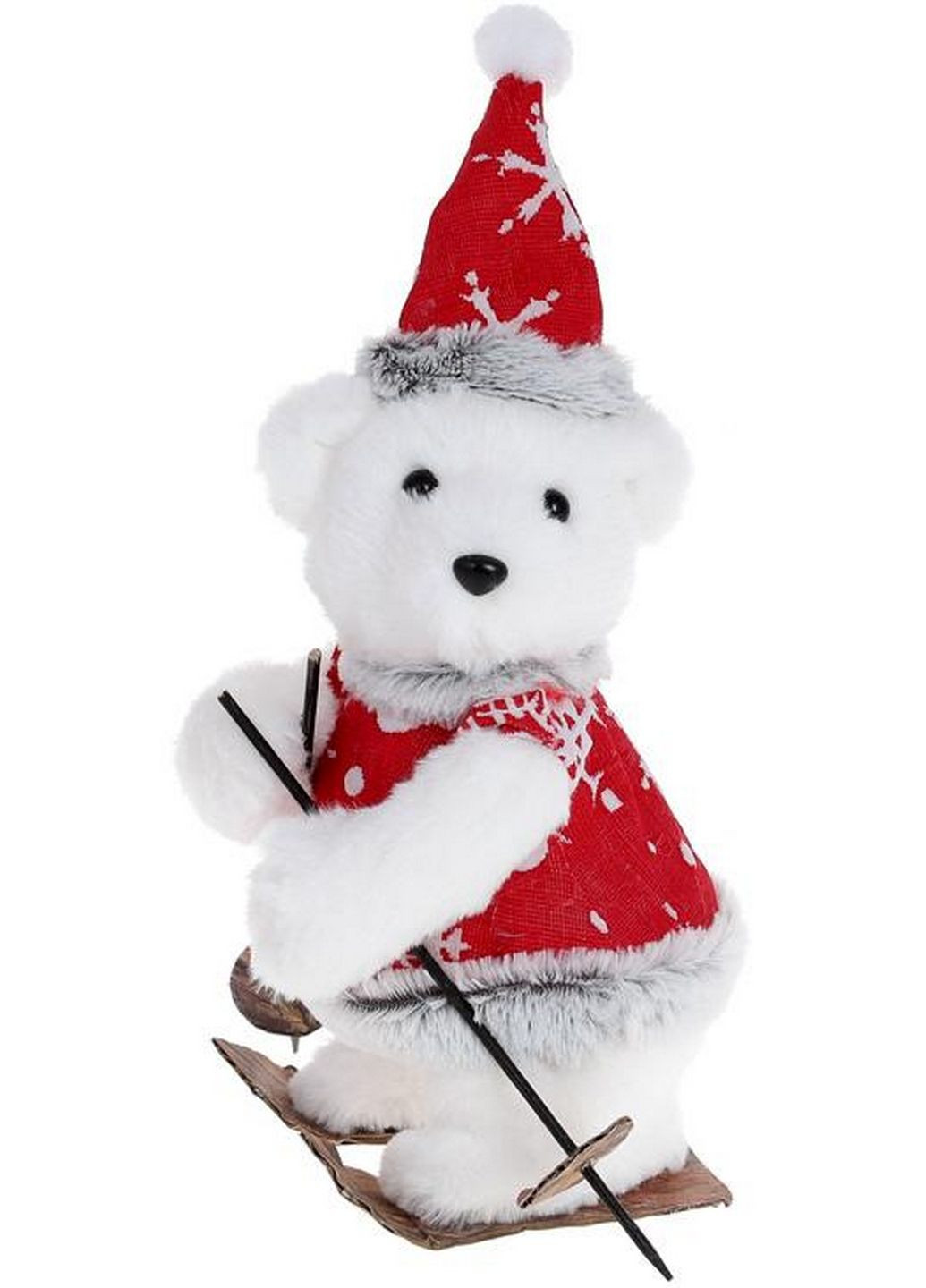Новогодняя игрушка "мишка на лыжах" меховая Bona (282586935)