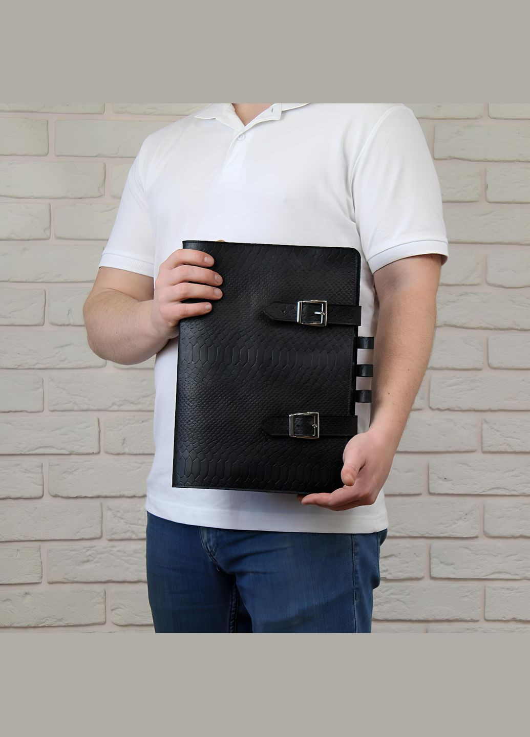 Папка кожаная для бумаг А4 с кольцевым механизмом. Натуральная кожа. STOK (294614314)