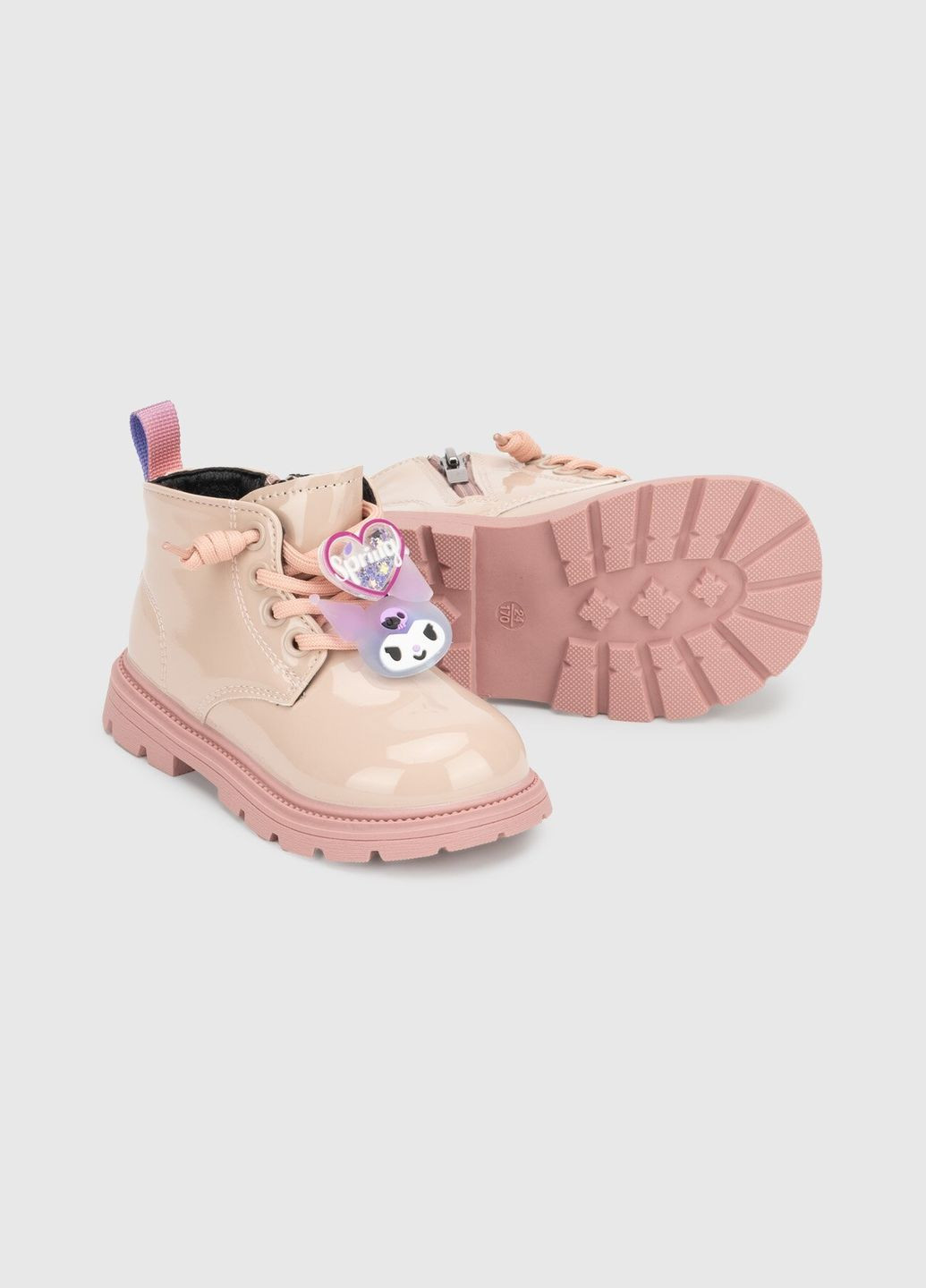 Пудровые осенние ботинки для девочки 815-1c пудровый (2000990726490d) shop (2000990726490) Stepln