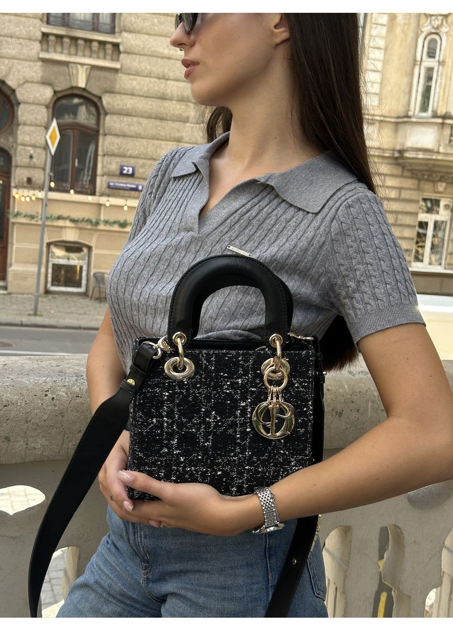 Сумка жіноча Small Lady Bag Black Tweed/White Cannage Motif No Brand (362680721)