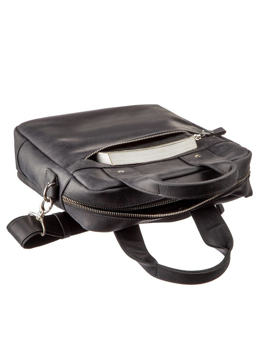 Сумка мужская через плечо кожаная 11169 под А4 матовая Черный Shvigel (302007539)