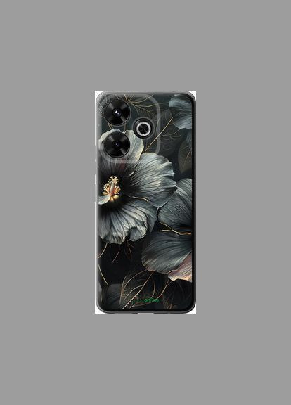 Чохол на Xiaomi Poco M6 4G Чорні квіти "6031u-3798-2448" Endorphone (348074918)