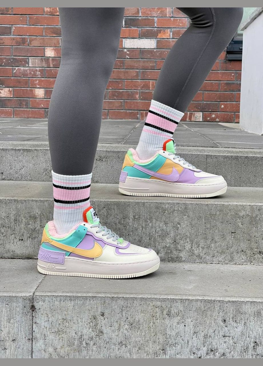 Кросівки зимові жіночі Nike Air Force 1 Shadow winter beige fur | Найк Аір Форс 1 Шедов бежеві з хутром No Brand бежеві зими (309006091)