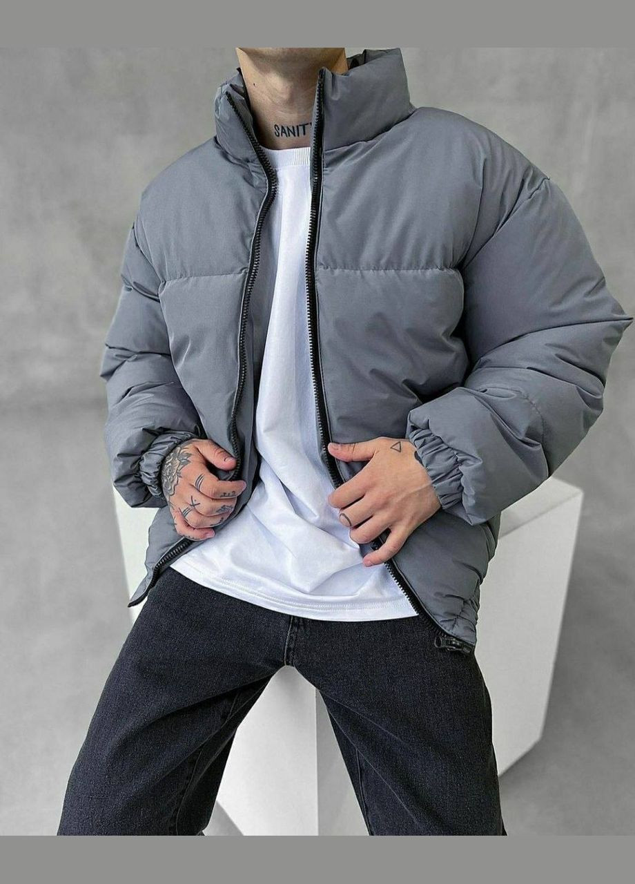 Графітова демісезонна куртка матова плащівка канада + синтепон 250 якісний пошив No Brand