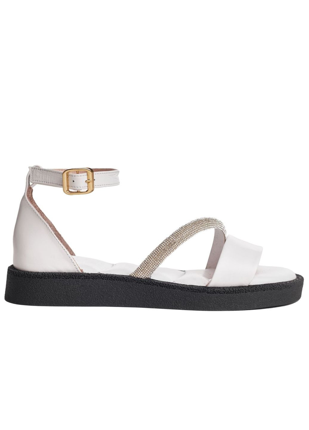 Белые кожаные босоножки 4550 Phany с ремешком