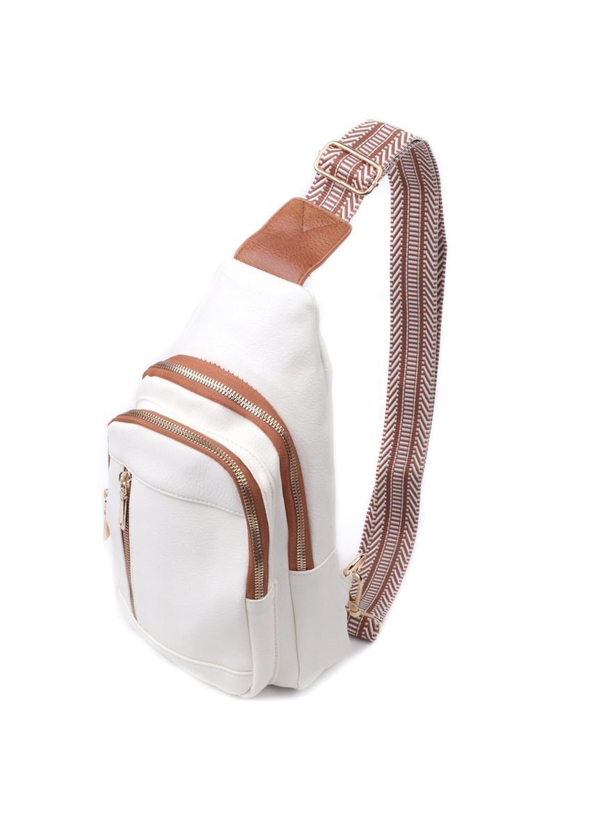 Топова слінг сумка для жінок з екошкіри 22746 Білий Vintage (304533808)