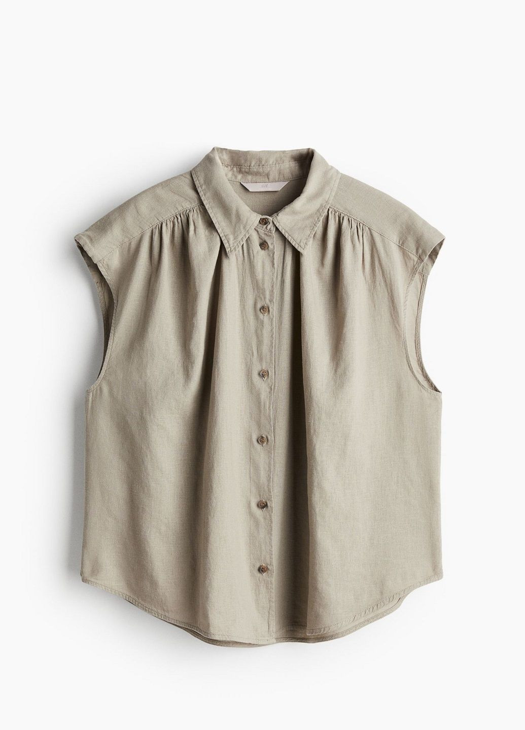 Серо-бежевая летняя блузка H&M