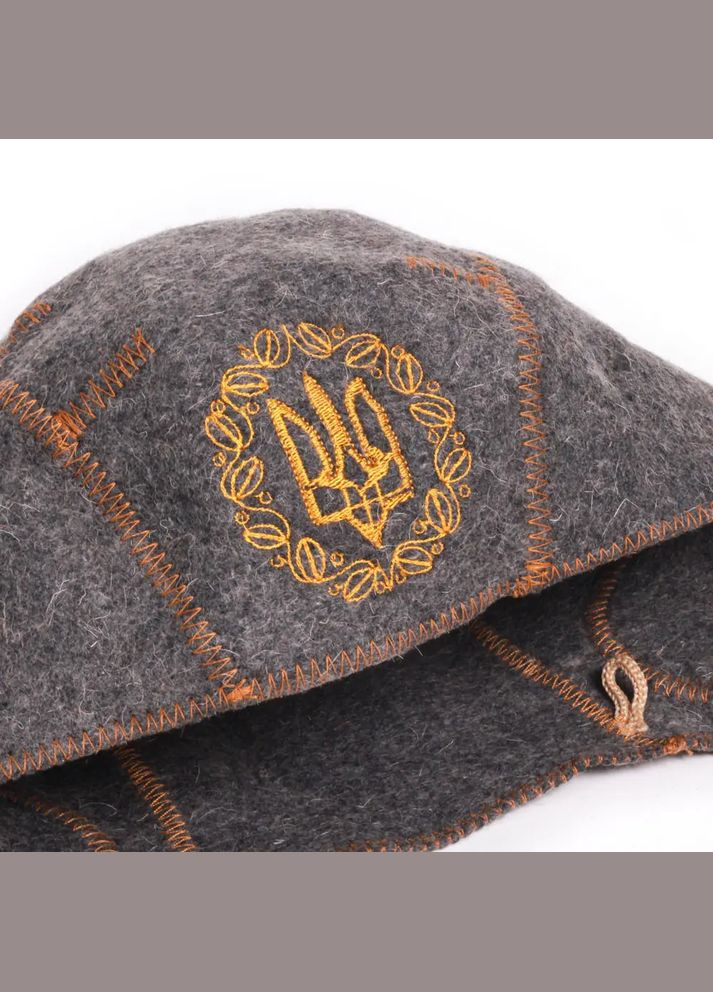 Шапка для лазні та сауни “Танкіст” натуральна повсть Сіра | Аксесуар для лазні, сауни, парної No Brand (305774462)