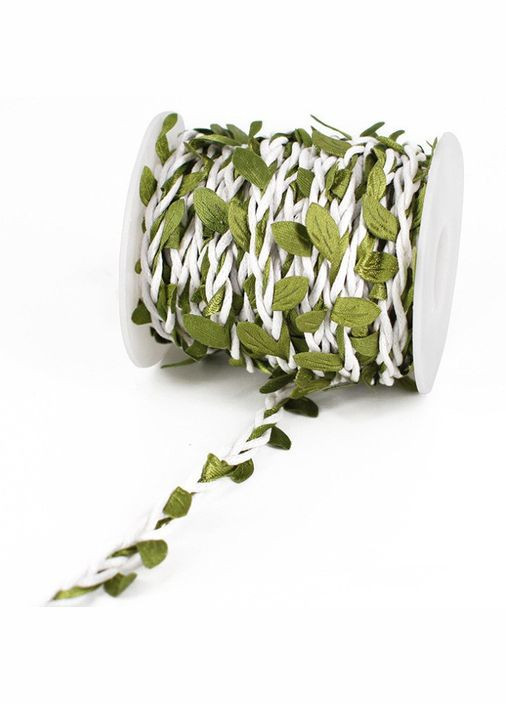 Шнур вощеный Косичка, лиана с листьями, белый No Brand (340486479)