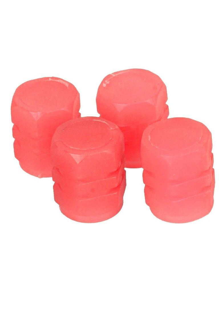 Флуоресцентні ковпачки на ніпель для велосипеда машини самокату набір з 10 шт червоний (RT050781-10) Bluefield (334012002)