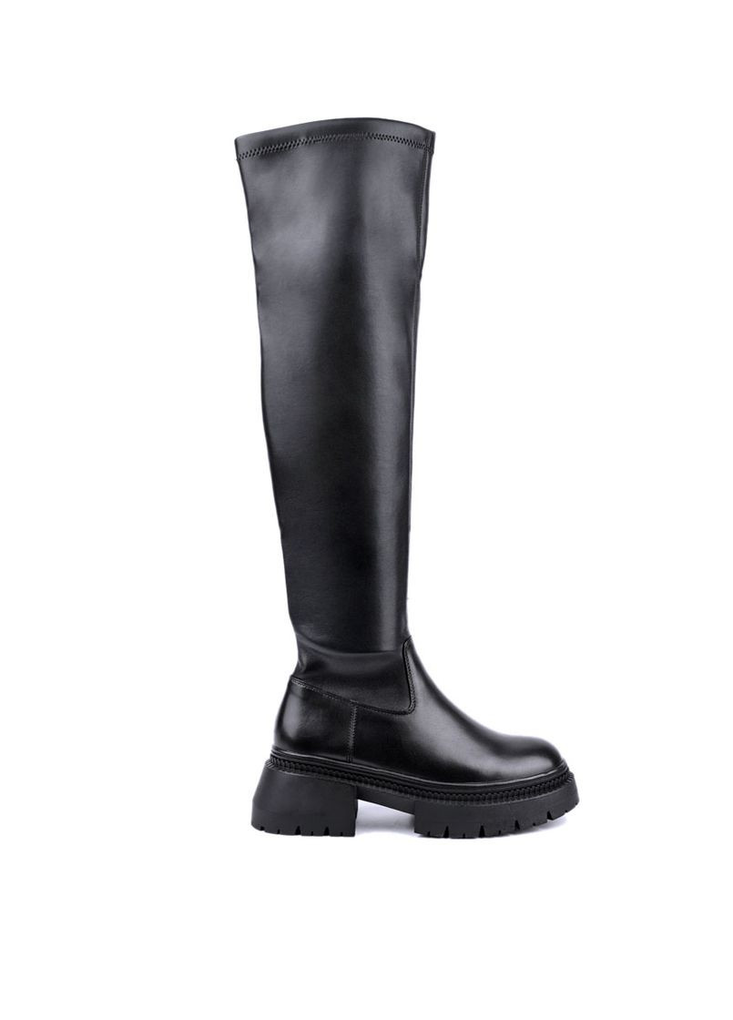Жіночі Ботфорти 2391-2205 Чорний Шкіра MIRATON (368527712)
