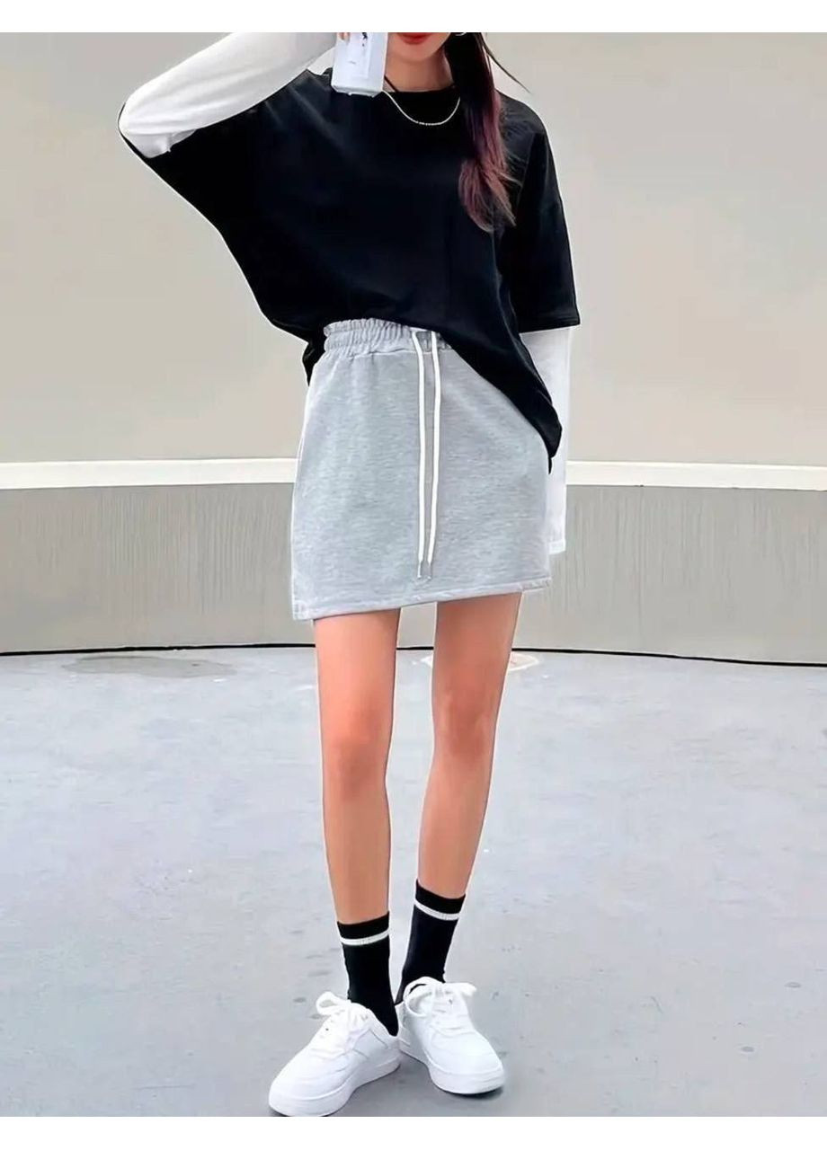 Лонгслив в стиле с эффектом двух слоев из двунити — ЗАМЕР В ОПИСАНИИ DK/DL Мода без кордонів (369899412)