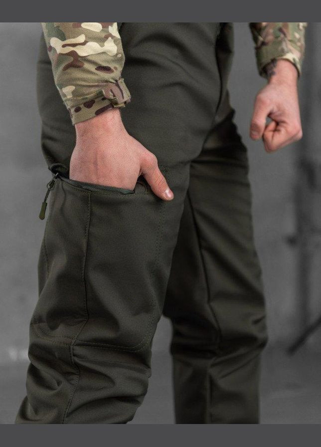 Тактичні штани SoftShell oliva на резинці ВТ7618 M No Brand (289872511)
